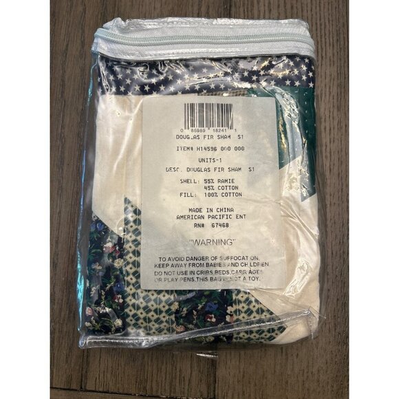 Douglas Fir Sham 55% Ramie 45% Cotton Quilted Forest Trees Design - Picture 2 of 5